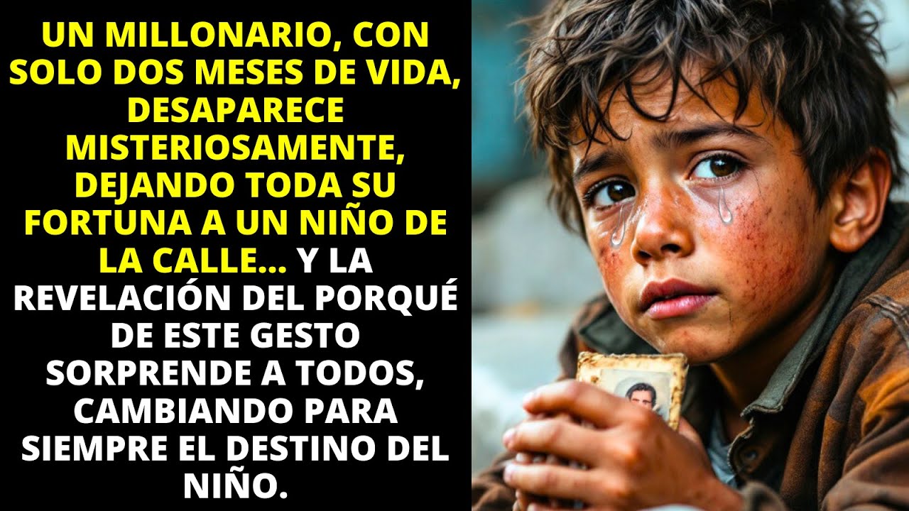 MILLONARIO CON DOS MESES DE VIDA DESAPARECE Y DEJA SU FORTUNA A UN NIÑO DE LA CALLE.