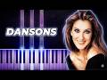 Celine Dion - Dansons - piano instrumental karaoke cover