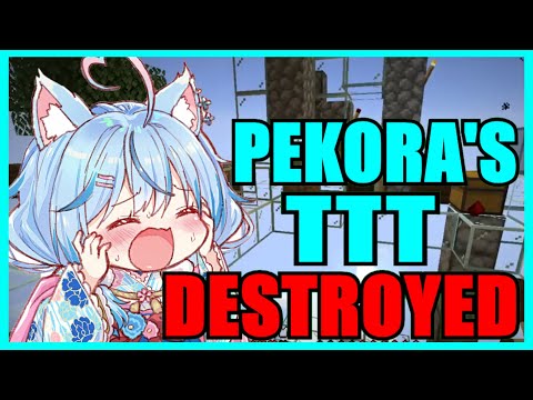 Lamy destroys Pekora's Minecraft trap tower!
