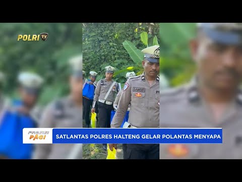 SATLANTAS POLRES HALTENG LAKSANAKAN PEMBAGIAN SEMBAKO DALAM KEGIATAN POLANTAS MENYAPA