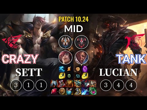 RW Crazy Sett vs TLN Tank Lucian Mid - KR Patch 10.24
