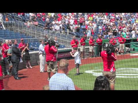 Davis 11 years old sings the National Anthem at the Washington Nationals