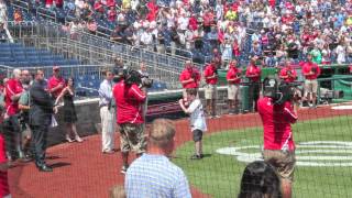 Davis 11 years old sings the National Anthem at the Washington Nationals