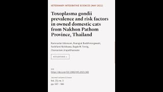 Toxoplasma gondii prevalence and risk factors in owned domestic cats from Nakhon Path... | RTCL.TV