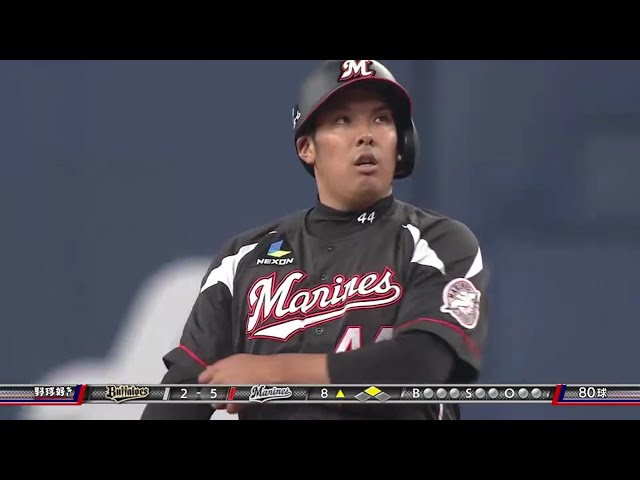 【8回表】マリーンズ・井上が開幕スタメンへアピール!! 2016/3/2 Bs-M