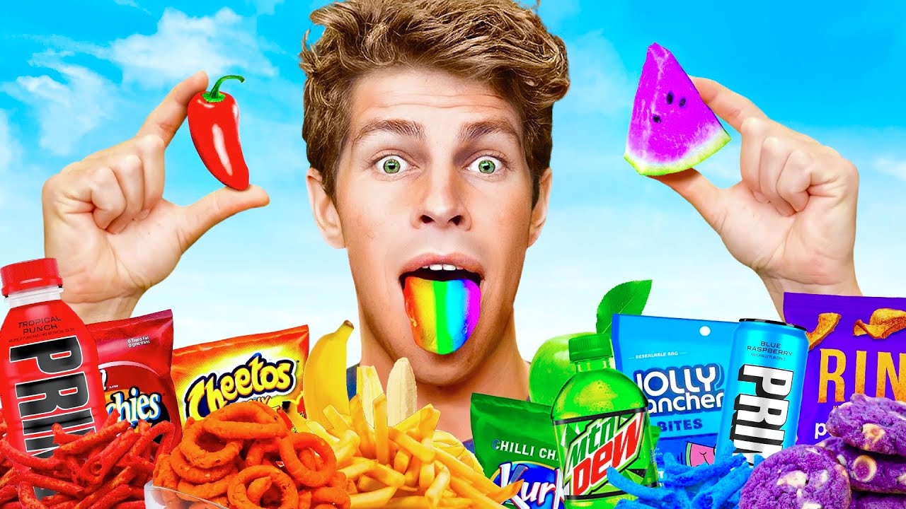 Eating Only ONE Color Food for 24 Hours!