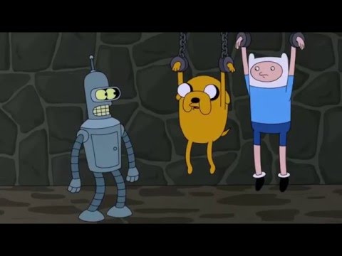 Futurama and Adventure Time crossover:  Bender Meets Jake and Finn!