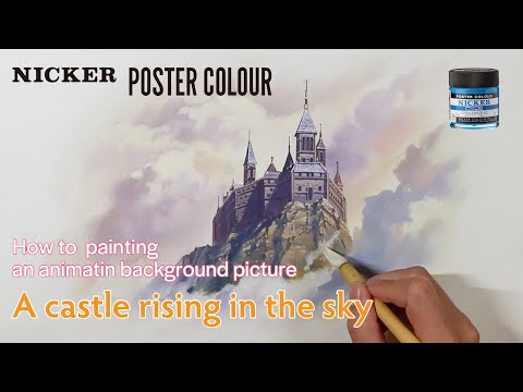 【Castle in the Sky】How to painting an animation background