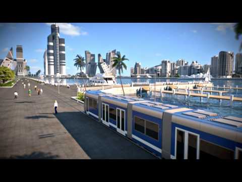 Animation of the futuristic city near Baku - Khazar Islands