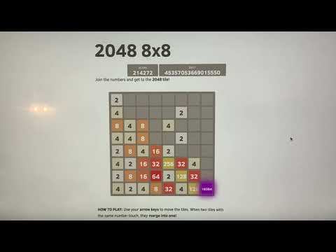Challenge complete: 2048 8x8 Getting the 16384 tile!!! (No undos)