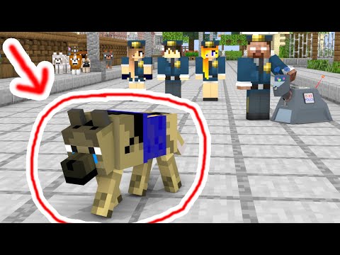 Monster School : THE POLICE DOG - Minecraft Animation