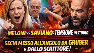 Meloni vs Saviano: tensione in studio, Sechi messo all’angolo da Gruber e dallo scrittore
