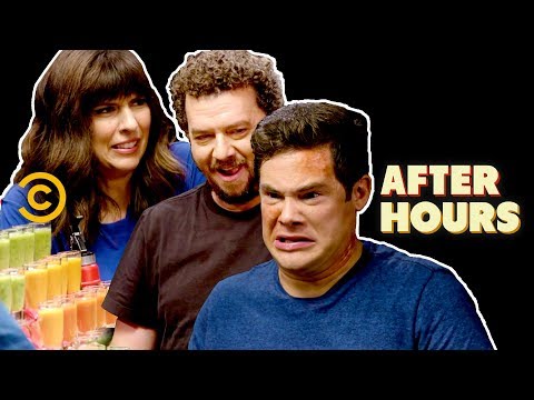 Adam Devine, Danny McBride & Edi Patterson Chug Hot Sauce - After Hours with Josh Horowitz