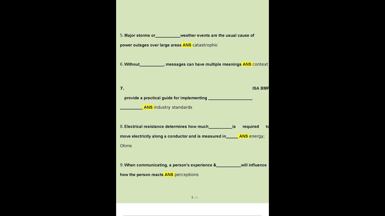 ISA Utility Specialist Chapters 1   7 Questions and Answers 2023   2024 Verified Answers by Expert