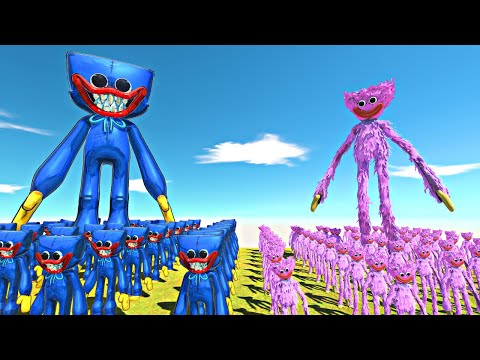 Huggy Wuggy Team vs Kissy Missy Team- Animal Revolt Battle Simulator