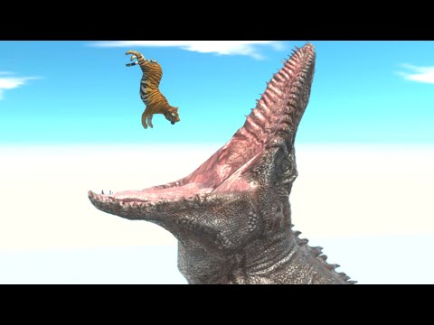 Who Can Not Fall Into The Pool to Mosasaurus? ► Animal Revolt Battle Simulator