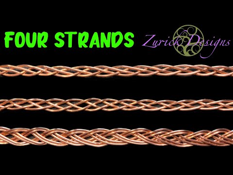 Easy Four Strand Wire Flat Braids Made With Half Round Wire- Two Techniques!