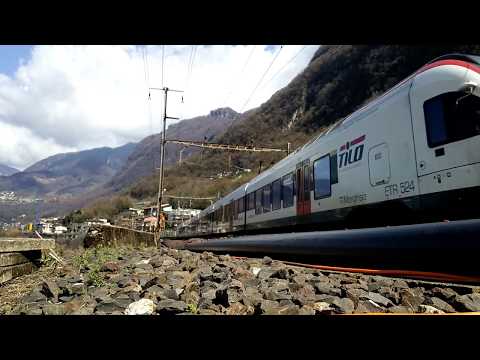 TILO ETR 524 IN DOPPIA TRANSITA A CAPOLAGO RIVA S. VITALE (CH) 5 - 4 - 2018