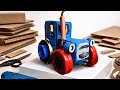 Blue Tractor DIY Cardboard Tractor Fun Handmade Craft