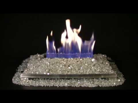 Alterna Platinum FireGlitter Set for See-through Fireplaces - Vent-Free Stainless steel Chassis Burner Video
