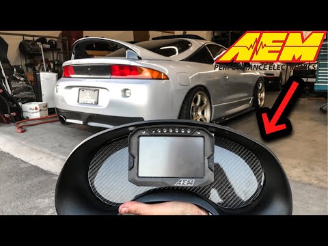 TURBO ECLIPSE GETS AEM DASH & ECU!!