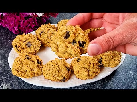 Tasty Diet Cookies With Oats And Apples In 5 Minutes! No Sugar, No Flour, No Butter!