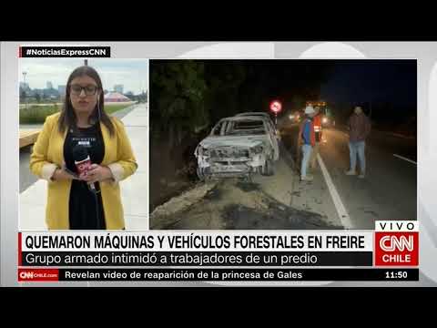 CNN Chile / Quemaron máquinas y vehículos forestales en Freire