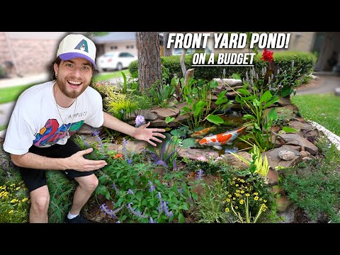 How To Build A Front Yard POND On A BUDGET!! DIY Natural Fish Pond Tutorial!