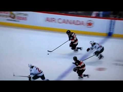 Senators vs wild, MacArthur pass for a nice shorthanded goal