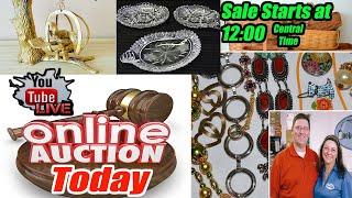 Live 3hr auction! Crystal pieces, brass elephants, jewelry, and much more. Join us for a fun sale!