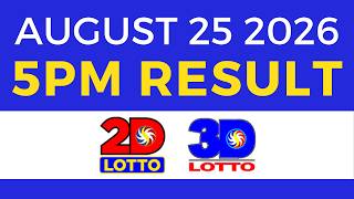 Lotto Result Today 5PM August 25 2026 | Swertres Ez2 PCSO