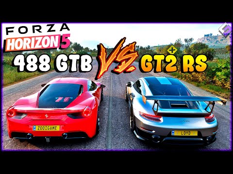 FORZA HORIZON 5 - PORSCHE 911 GT2 RS vs FERRARI 488 GTB