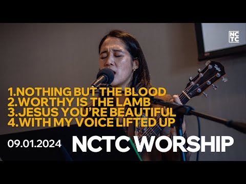 Nothing but the blood, Worthy is the lamb, Jesus You’re Beautiful, With My Voice Lifted Up
