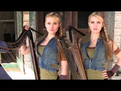 The WALKING DEAD Theme - Harp Twins - Camille and Kennerly