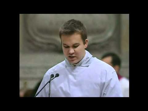 Jason saying the 2nd reading at Christmas Eve mass, St Peters Basilica 12-24-2010