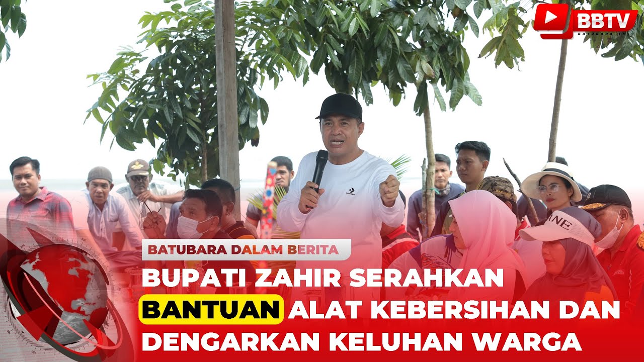 BUPATI ZAHIR SERAHKAN BANTUAN ALAT KEBERSIHAN DAN DENGARKAN KELUHAN WARGA