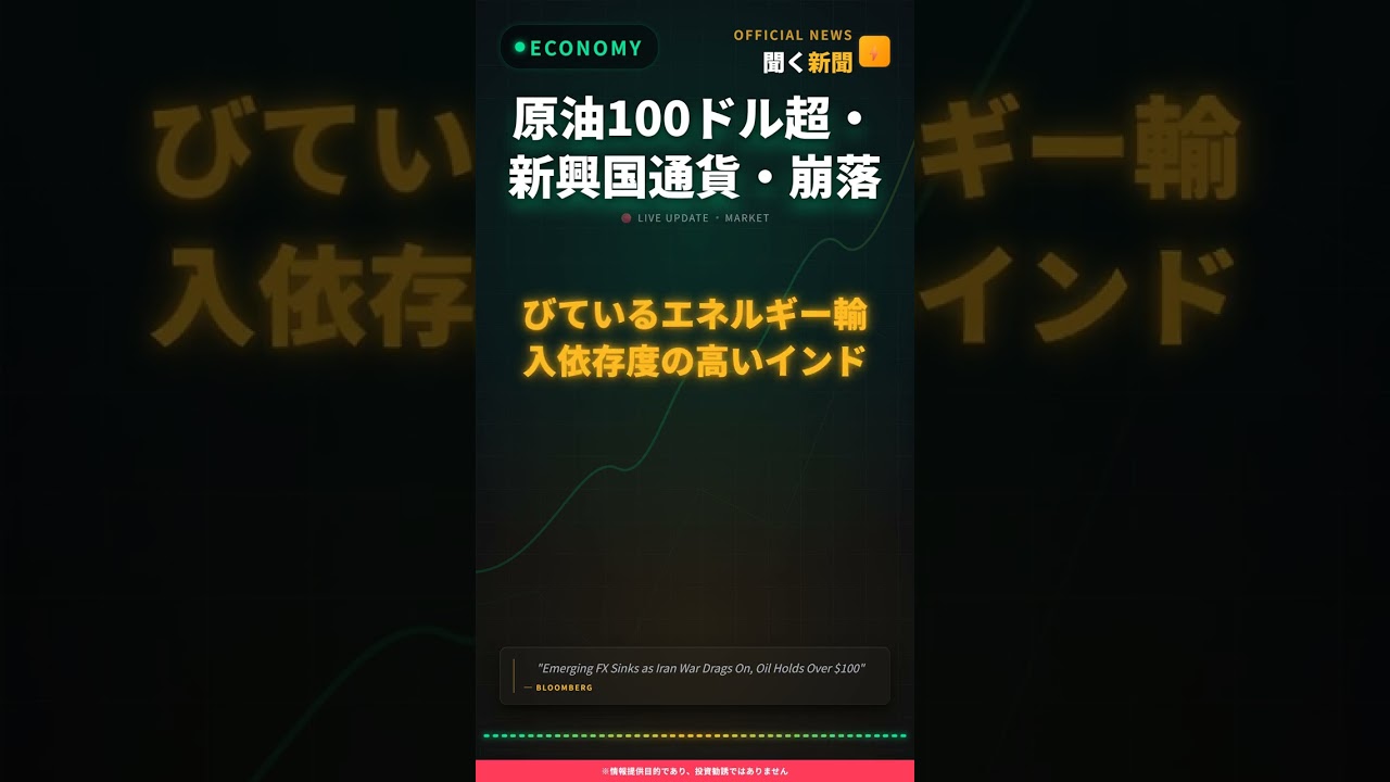 原油100ドル超・新興国通貨・崩落