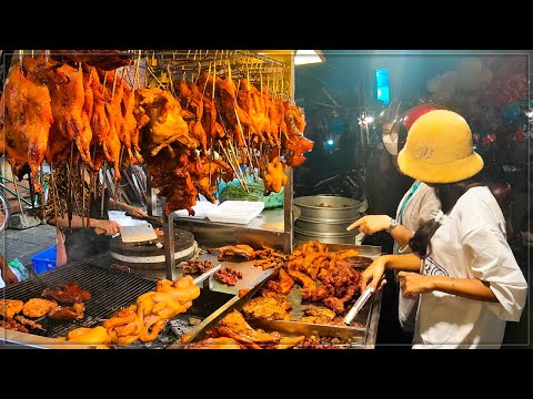 Delicious Charcoal Roasted Duck, Chicken, Pork, Fish & Quails | Cambodian Street Food