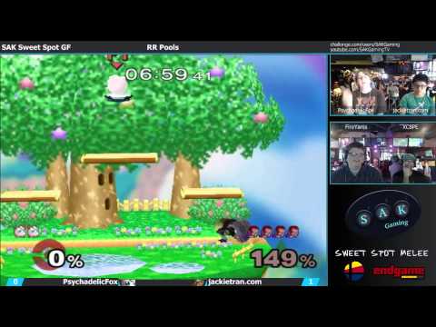SAK Sweet Spot Melee Grand Finals Pools: PsychadelicFox (Jigglypuff) vs. JackieTran.com (Luigi)