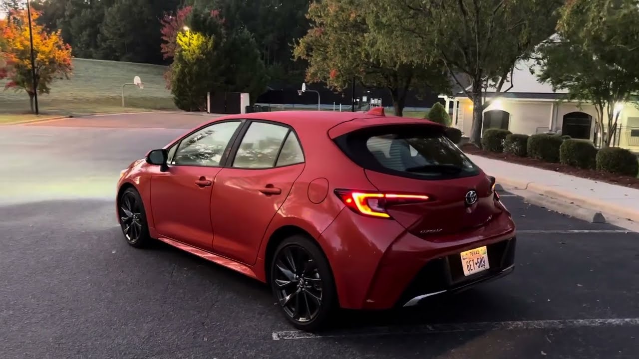 2023 Corolla Hatchback XSE in Low Light: Lights, Multimedia ...