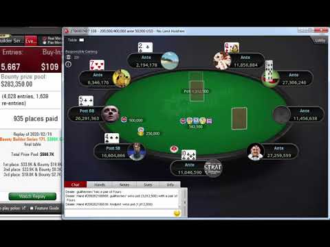 Replay |"MITS 304" Final table PokerStars Bounty Builder Series 171 $109 NLHE $300K Gtd Feb 16, 2020