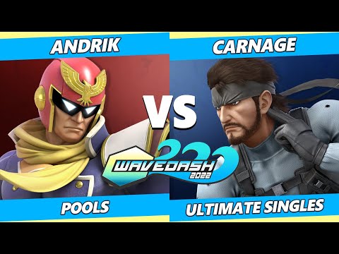 Wavedash 2022 - Andrik (Captain Falcon) Vs. Carnage (Snake, Wii Fit Trainer) SSBU Ultimate Tournamen