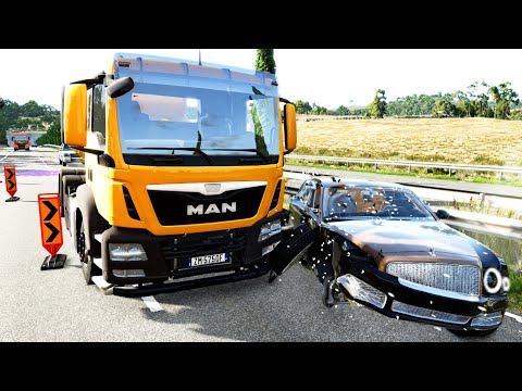 BeamNG Drive - Realistic Truck Crashes #1