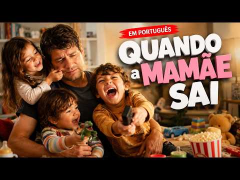 Quando a Mamãe Sai | Pai ausente enfrenta o caos familiar | Filmes De Familia Dublados em Português