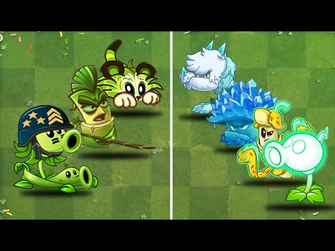 02 Team Plant (Mega Gatling Pea VS Ice shroom) - Which Team Plant Strongest? - PvZ 2 Team Plant