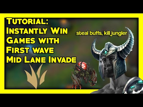 STEAL Red Buff Lvl 1? Kill Jungler Solo? - Lvl 1 Mid Tryndamere Invade Tutorial