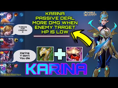 KARINA BEST BUILD 2022, KARINA GAMEPLAY, KARINA BEST SPELL & EMBLEM MOBILE LEGENDS
