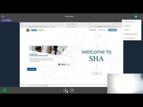 SHA Provider Portal Training