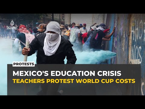 Mexican police fire tear gas at teachers protesting World Cup spending