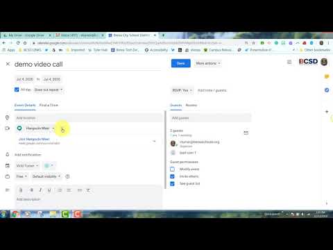 Video Call Using Google Calendar (Google Hangouts/Meet)